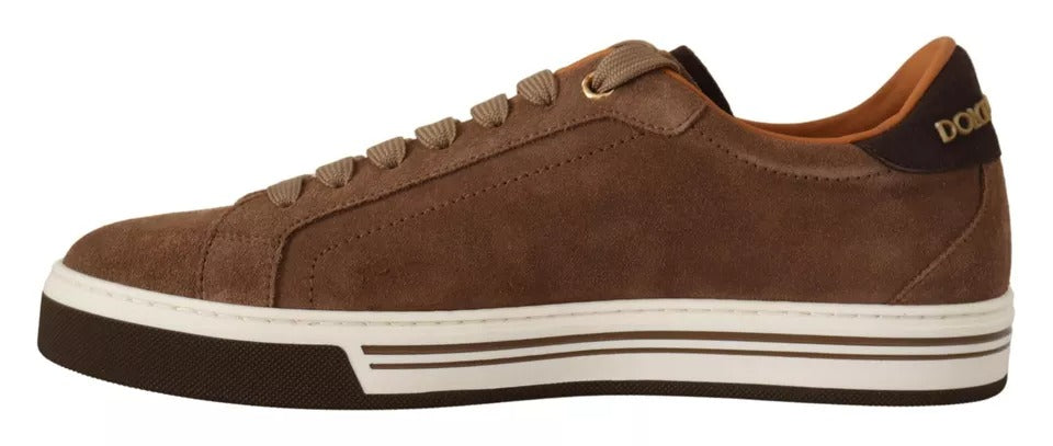 Brown Suede Logo Low Top Sneakers Men Shoes mens luxury fashion - Mens Edit