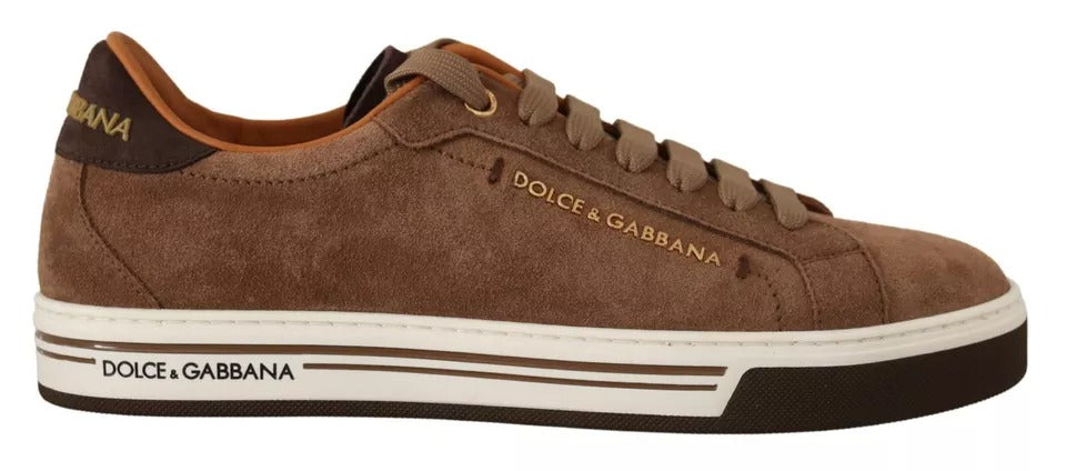 Dolce & Gabbana Suede Low Top Sneakers in Brown