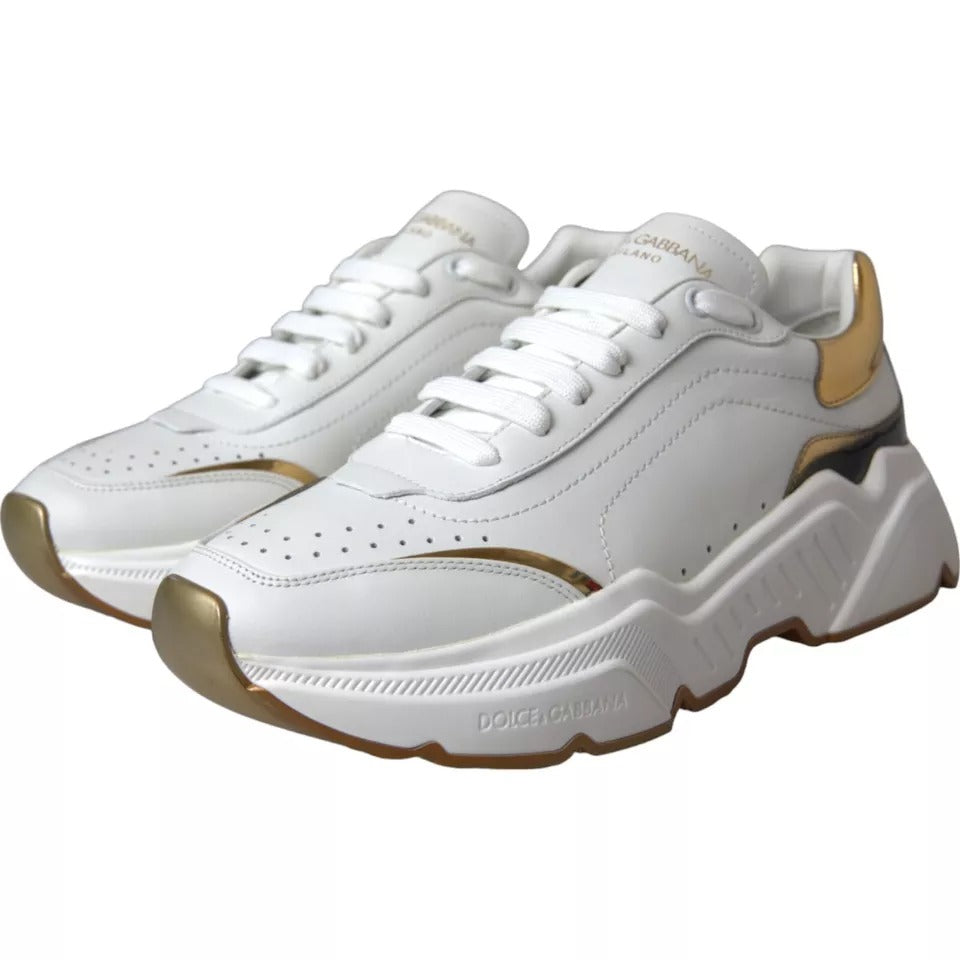 White Gold DAYMASTER Leather Sneakers Men Shoes mens luxury fashion - Mens Edit