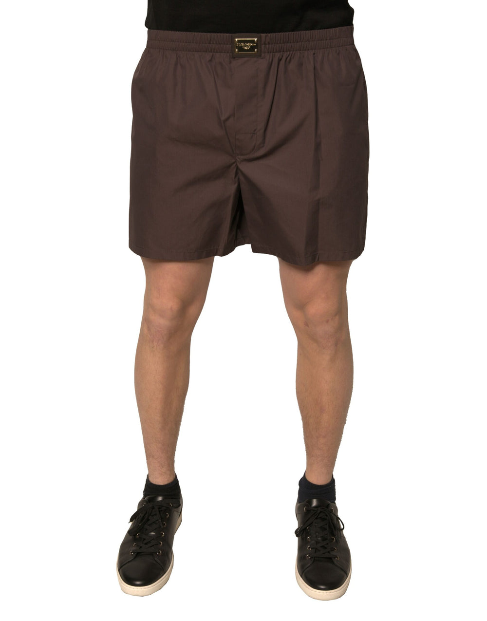Dolce & Gabbana Cotton-Silk Blend Shorts in Brown