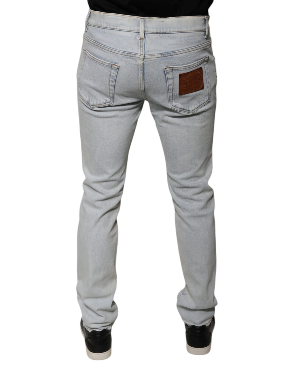 Dolce & Gabbana Light Blue Tattered Skinny Denim Jeans