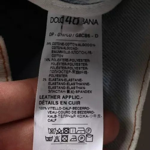 Dolce & Gabbana Light Blue Tattered Skinny Denim Jeans