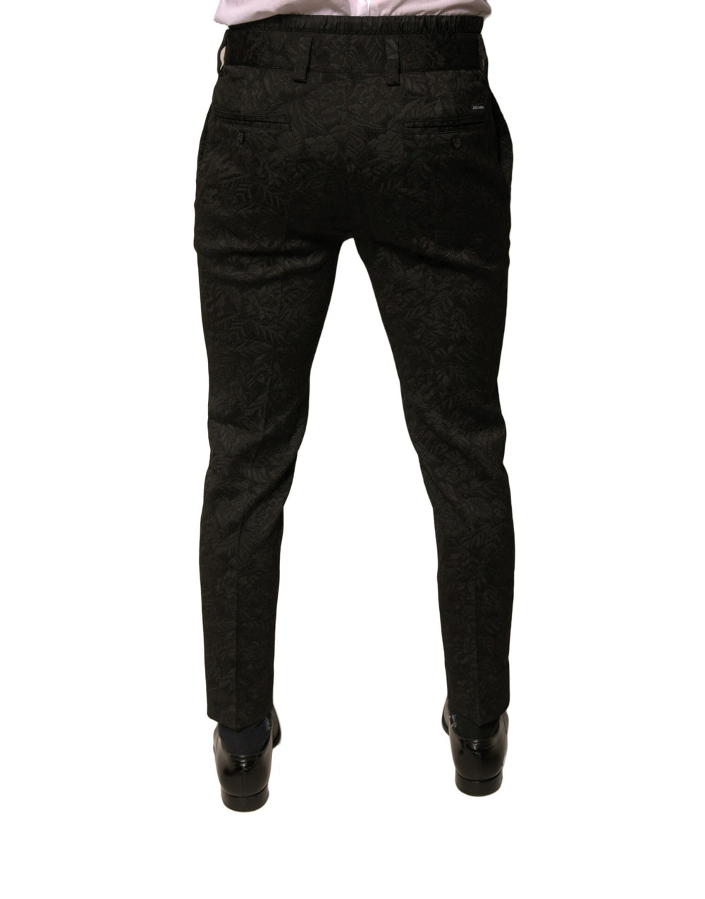 Dolce & Gabbana Brocade Skinny Dress Trousers in Black