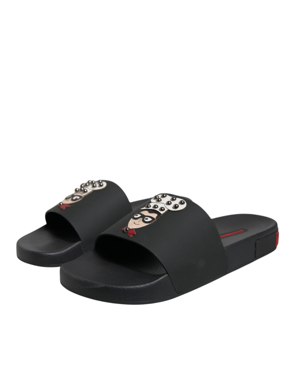 Dolce & Gabbana Leather Slides in Black
