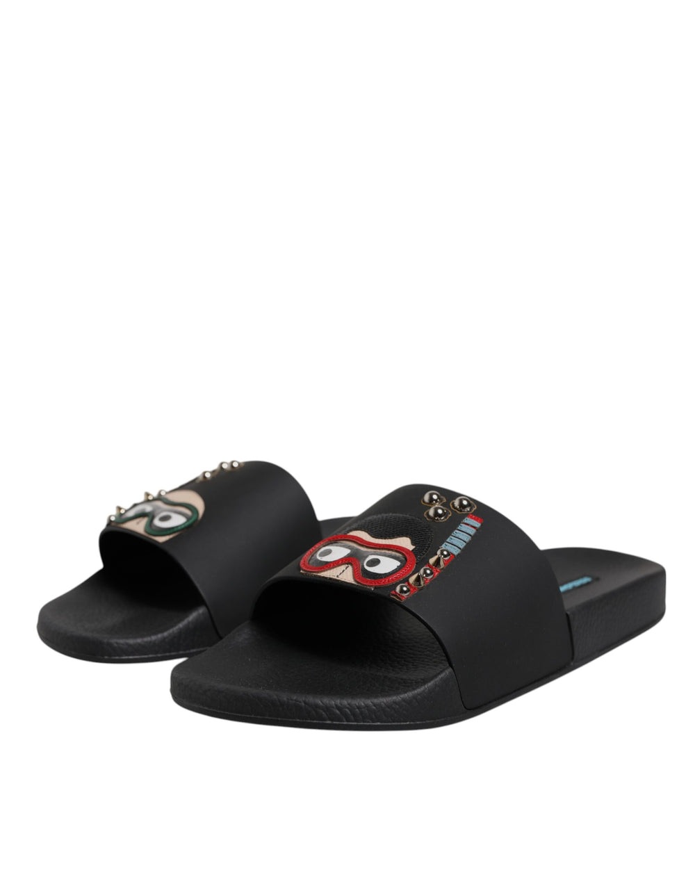 Dolce & Gabbana Calf Leather Slides in Black