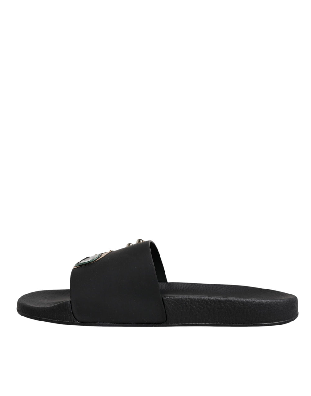 Dolce & Gabbana Calf Leather Slides in Black