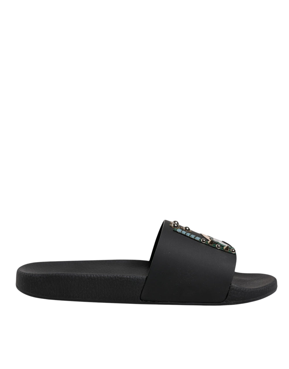 Dolce & Gabbana Calf Leather Slides in Black