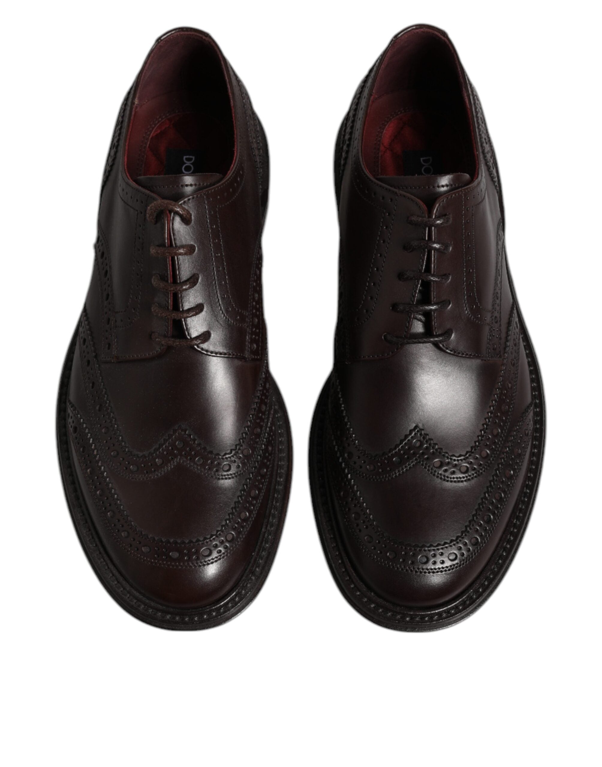 Dolce & Gabbana Derby Wingtip Shoes από δέρμα μοσχαριού σε Καφέ