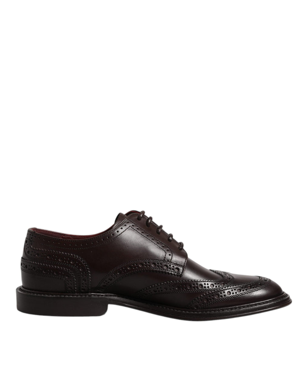 Dolce & Gabbana Calf Leather Derby Wingtip Shoes in Brown
