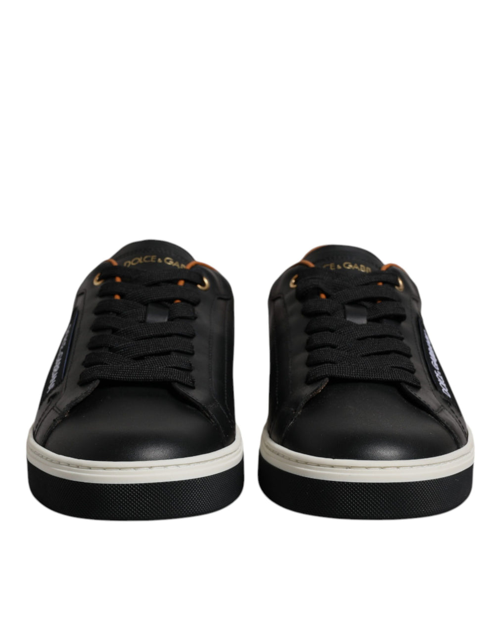 Dolce & Gabbana Calf Leather Low-Top Sneakers in Black and White
