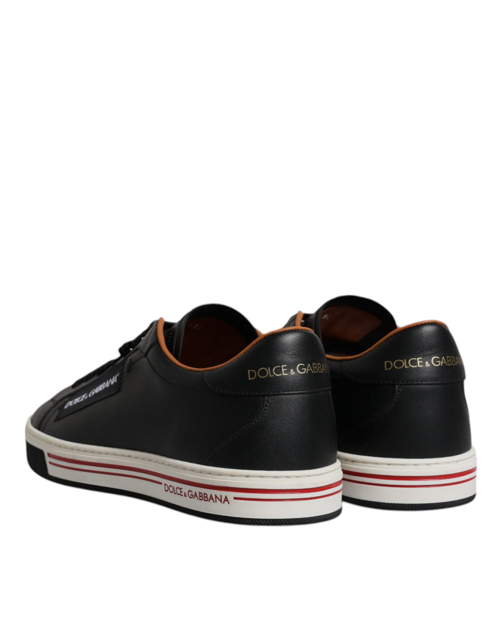 Dolce & Gabbana Calf Leather Low-Top Sneakers in Black and White