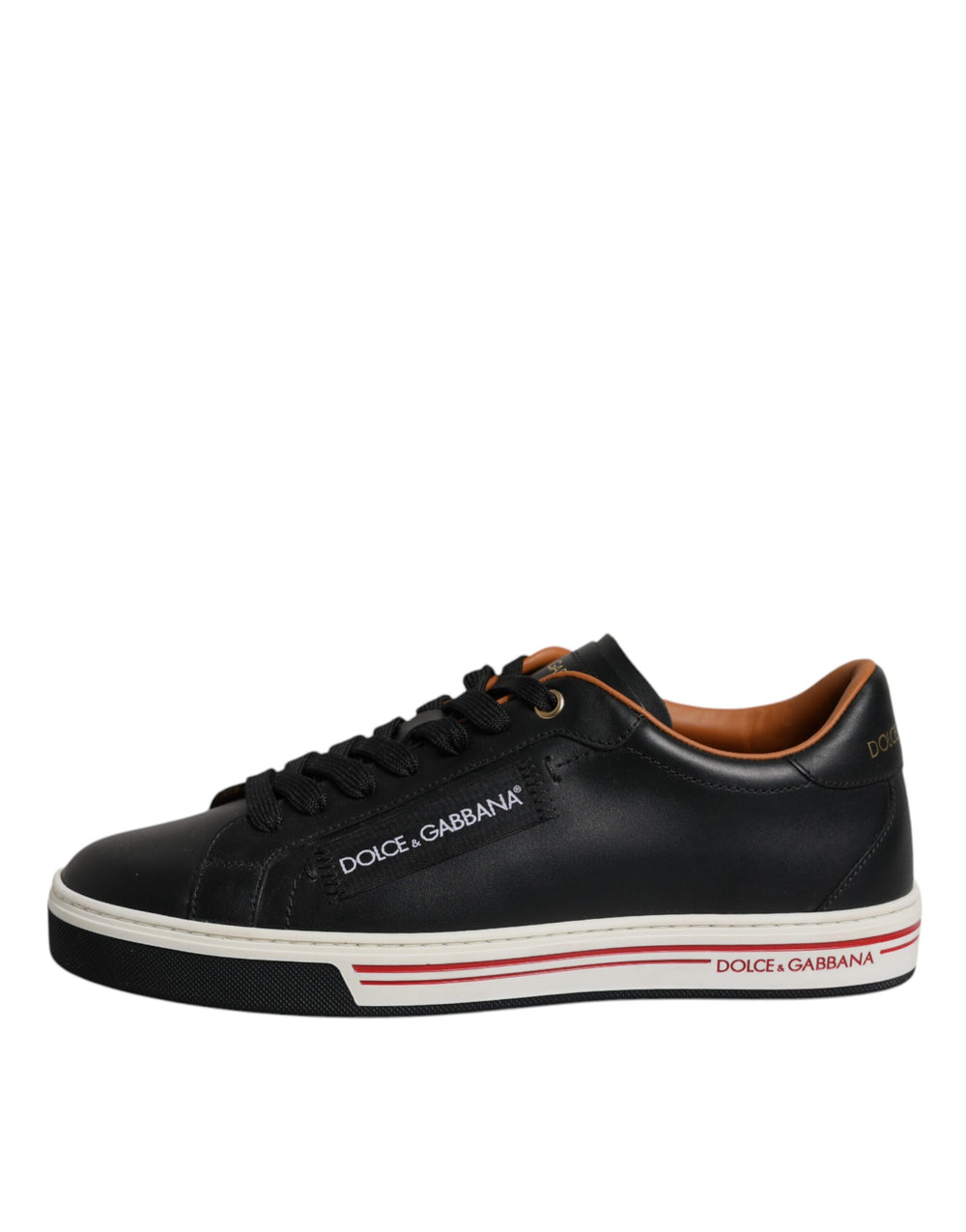 Dolce & Gabbana Calf Leather Low-Top Sneakers in Black and White