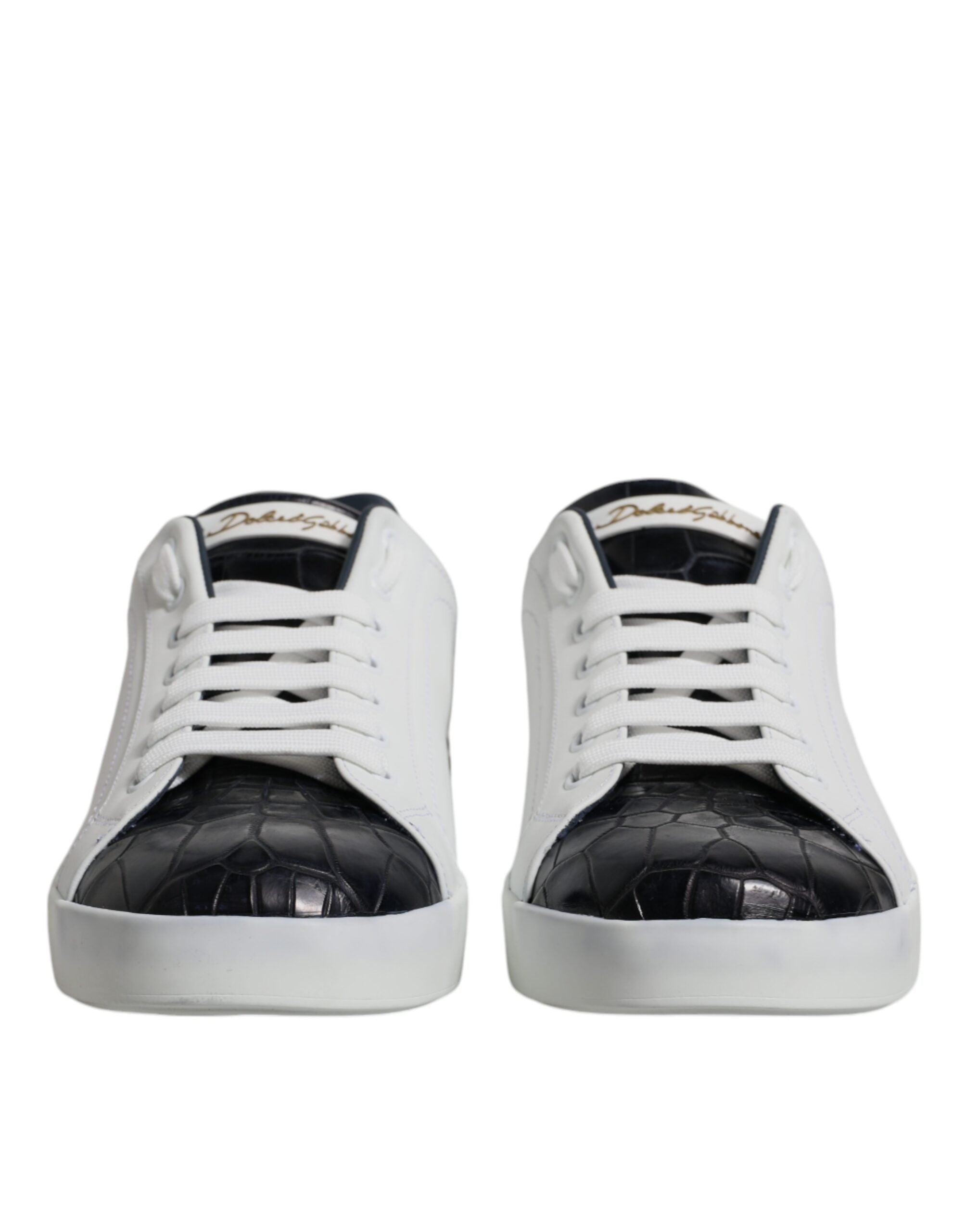 White Black Leather Portofino Sneakers Shoes mens luxury fashion - Mens Edit