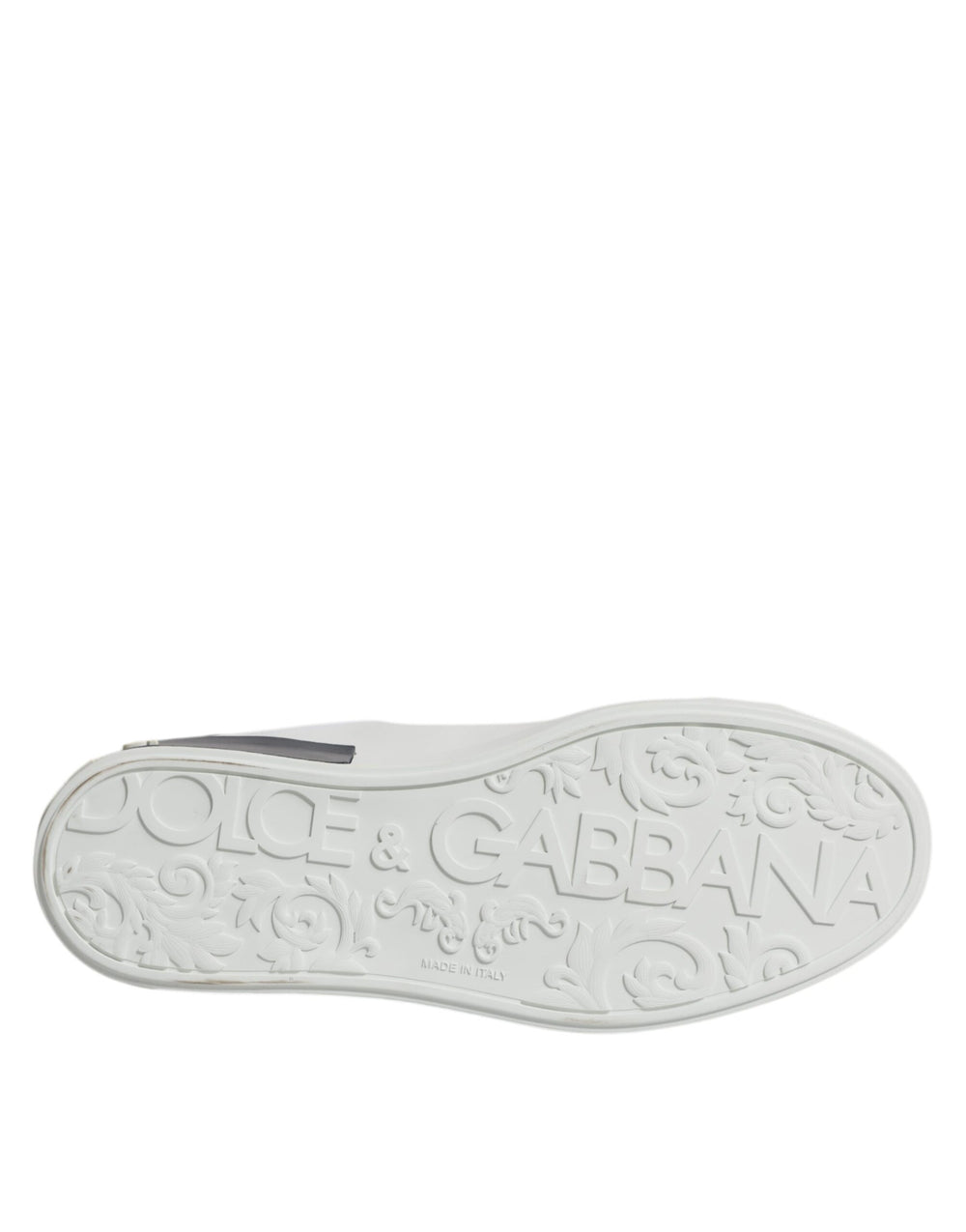 Dolce & Gabbana Portofino Leather Sneakers in White and Black