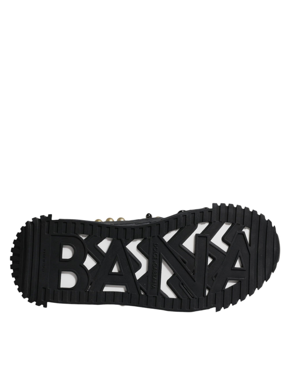 Dolce & Gabbana Calfskin Leather Studded Slides in Black