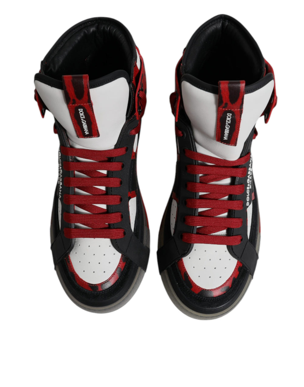 Dolce & Gabbana Calf Leather High Top Sneakers in Multicolor