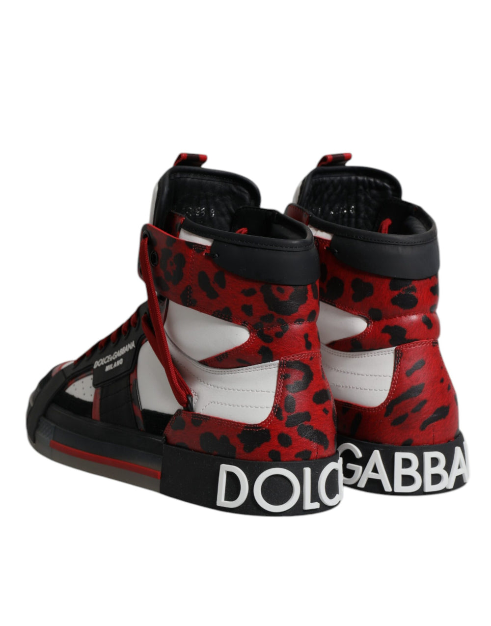 Dolce & Gabbana Calf Leather High Top Sneakers in Multicolor