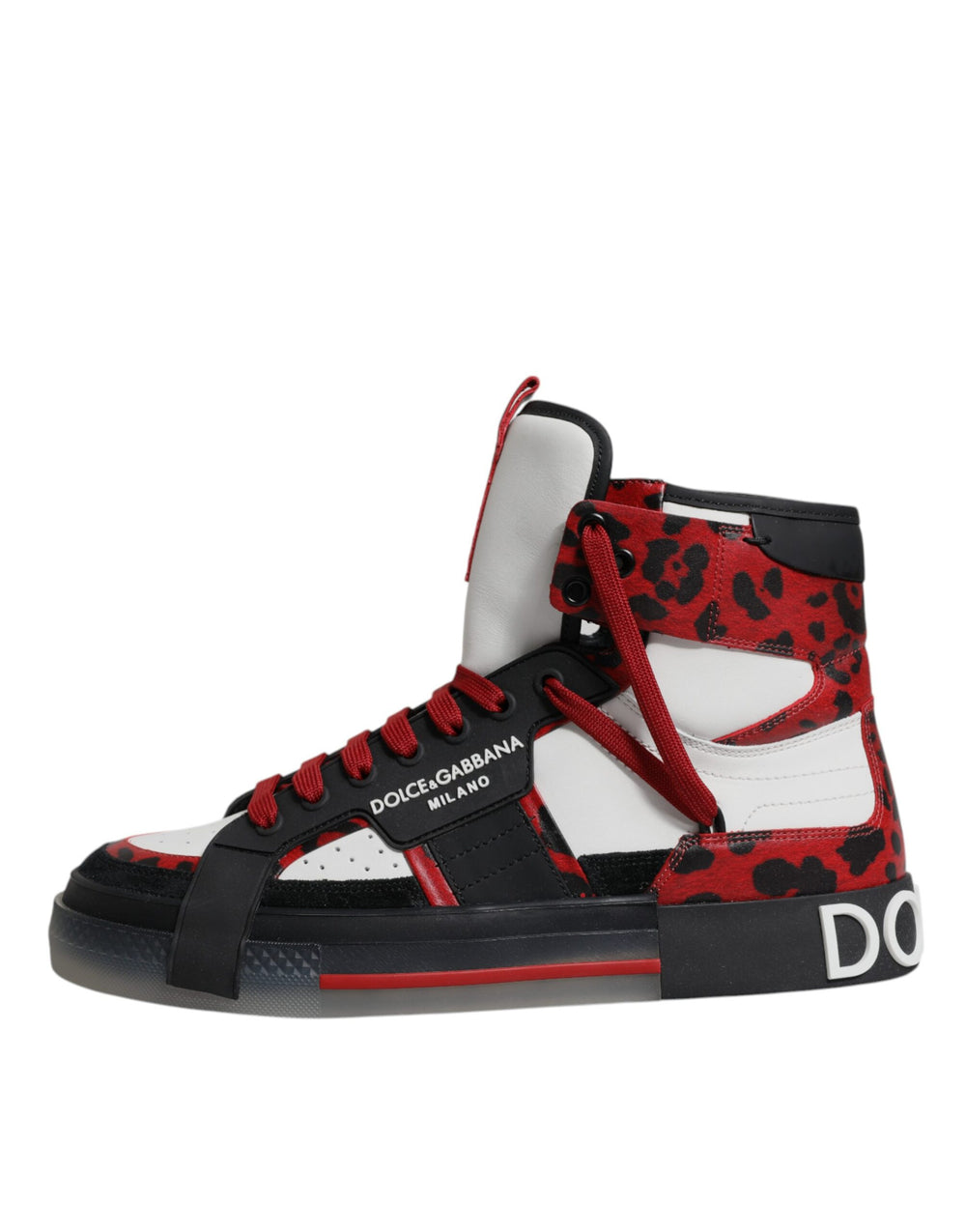 Dolce & Gabbana Calf Leather High Top Sneakers in Multicolor