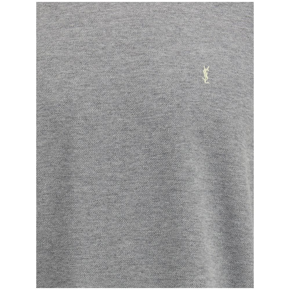Saint Laurent Βαμβακερό Oversized T-Shirt σε Γκρι Mélange