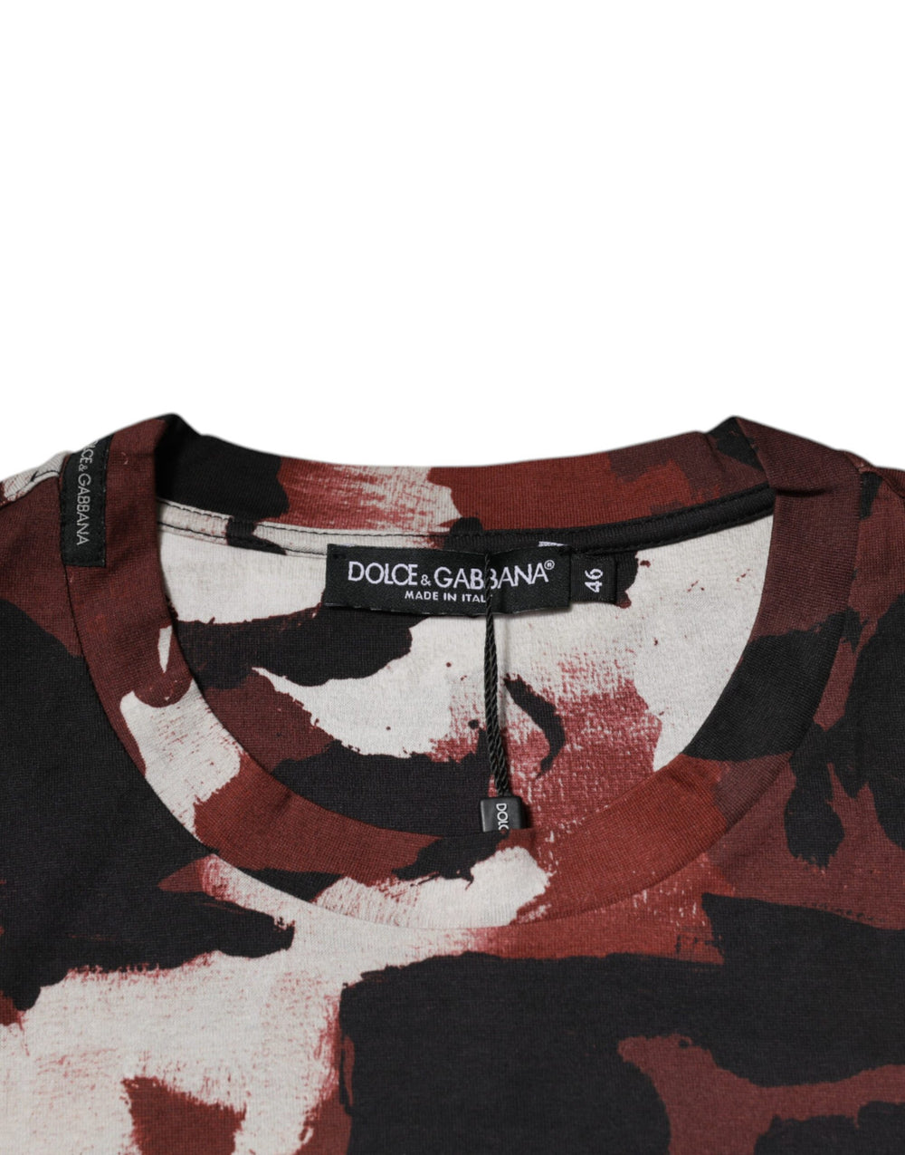 Dolce & Gabbana 100% Cotton Camouflage Crew Neck T-shirt in Multicolor