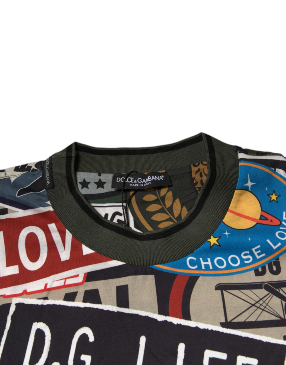 Dolce & Gabbana Graphic Print Cotton T-shirt in Multicolor