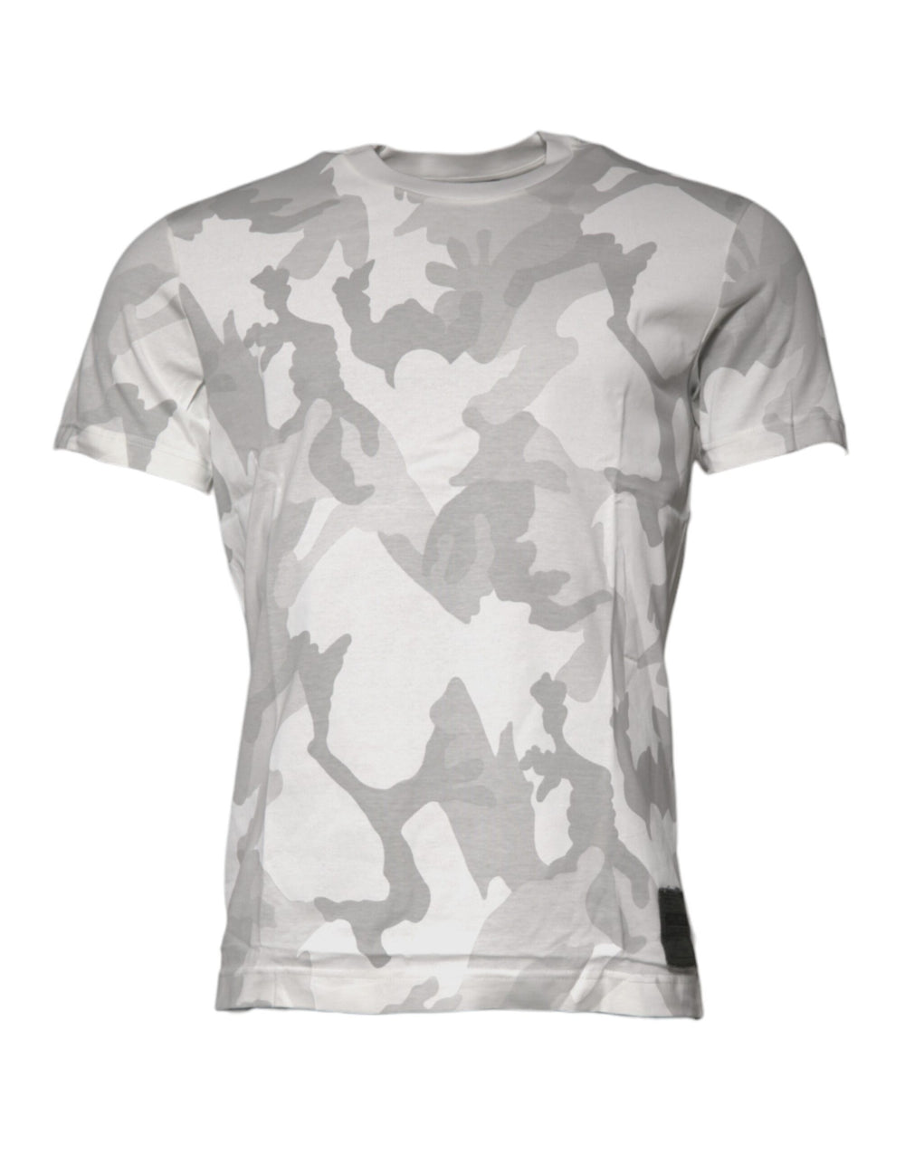 White Gray Camouflage Cotton Crew Neck T-shirt mens luxury fashion - Mens Edit