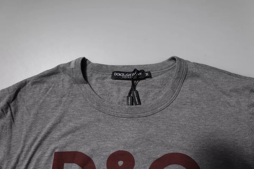 Dolce & Gabbana Cotton Crew Neck T-shirt in Melange Grey