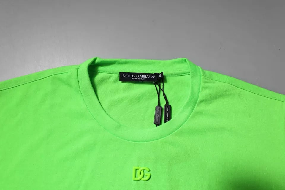 Dolce & Gabbana 100% Polyester T-shirt in Neon Green
