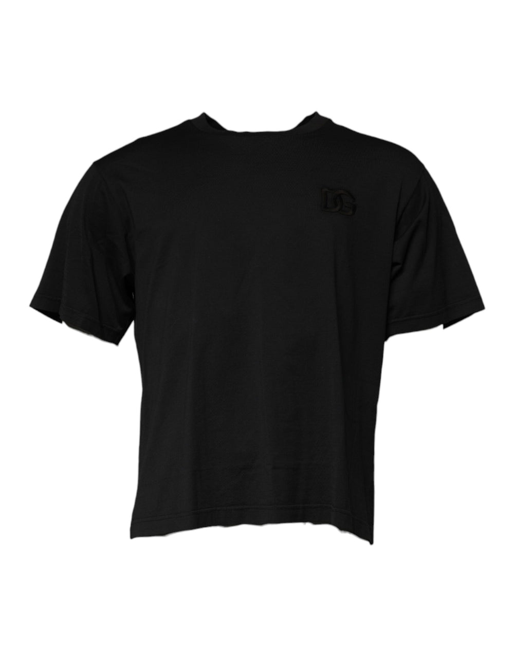 Dolce & Gabbana 100% Cotton Crew Neck T-shirt in Black