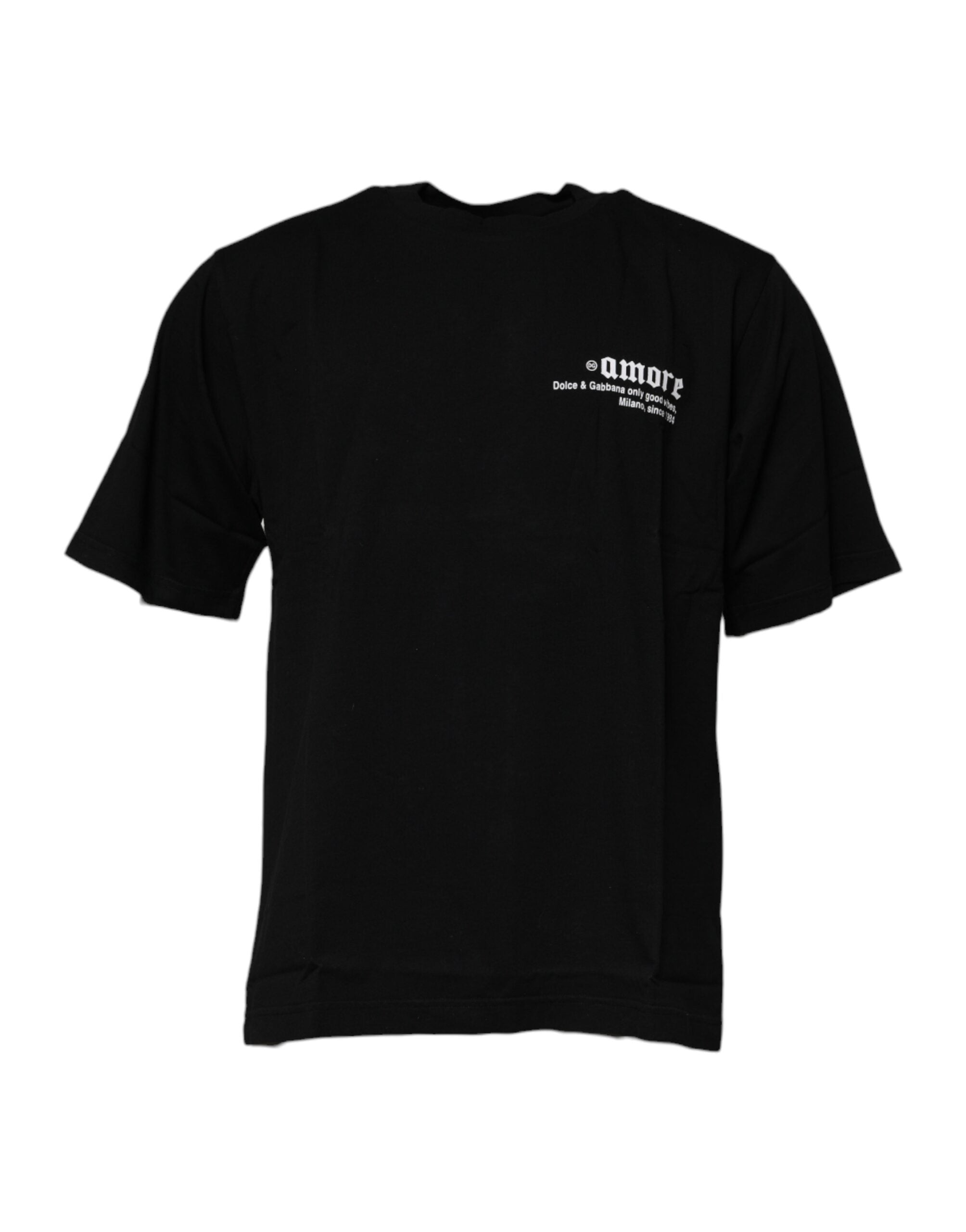 Black Amore Leopard Cotton Crew Neck T-shirt mens luxury fashion - Mens Edit