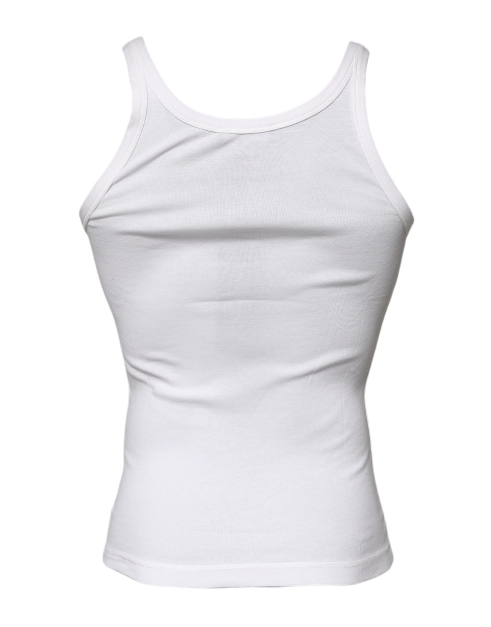 Dolce & Gabbana 100% Cotton Sleeveless T-shirt in Ivory
