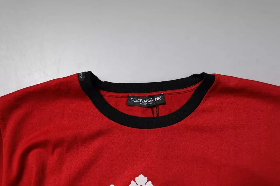 Dolce & Gabbana 100% Cotton Crew Neck T-shirt in Red