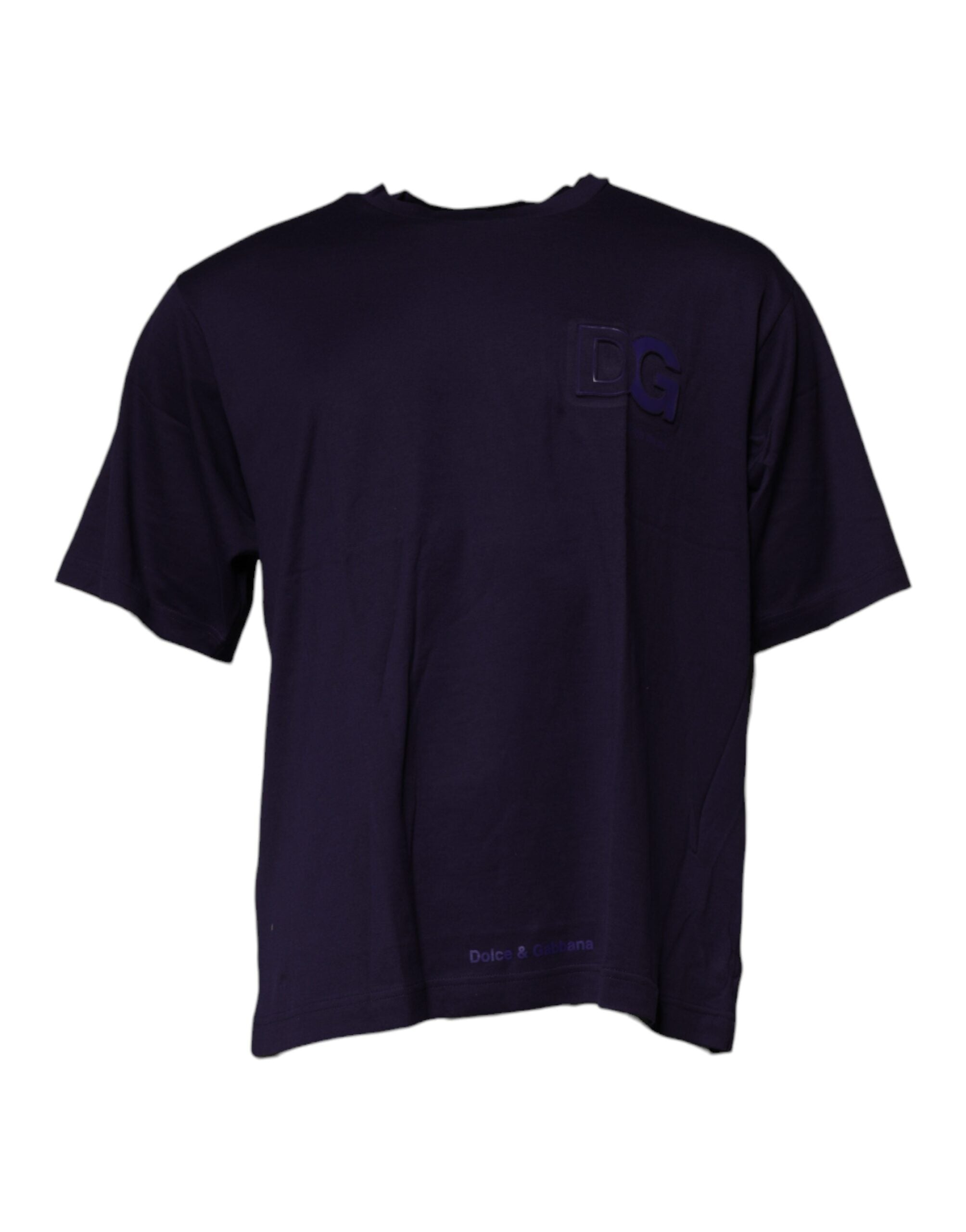 Navy Blue DG Logo Cotton Crew Neck T-shirt mens luxury fashion - Mens Edit
