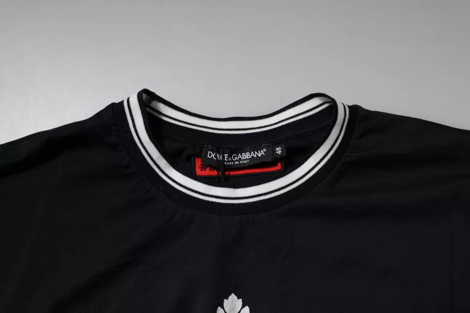 Dolce & Gabbana 100% Cotton Crew Neck T-shirt in Dark Blue