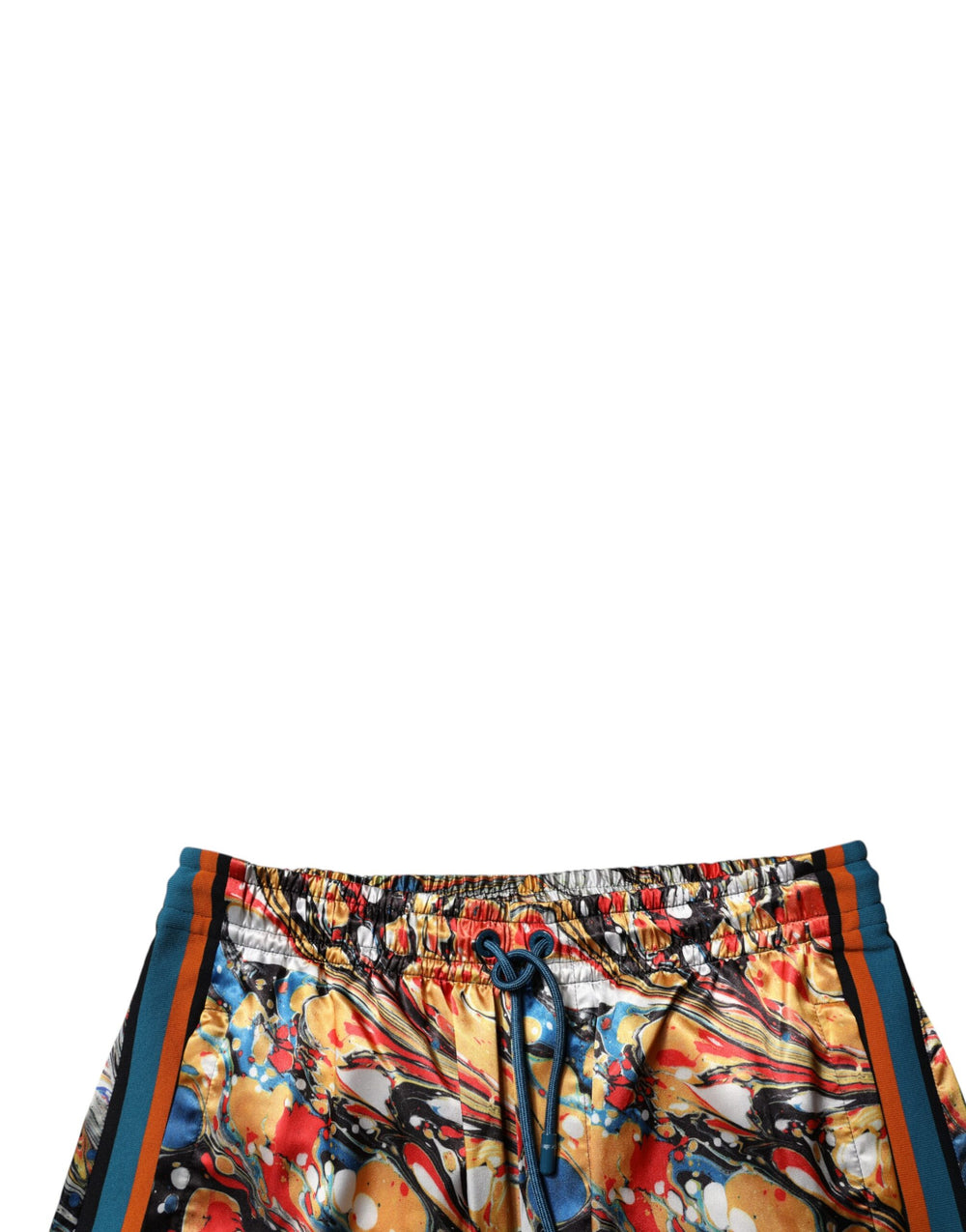 Dolce & Gabbana Marble-Print Satin Tracksuit Trousers in Multicolor