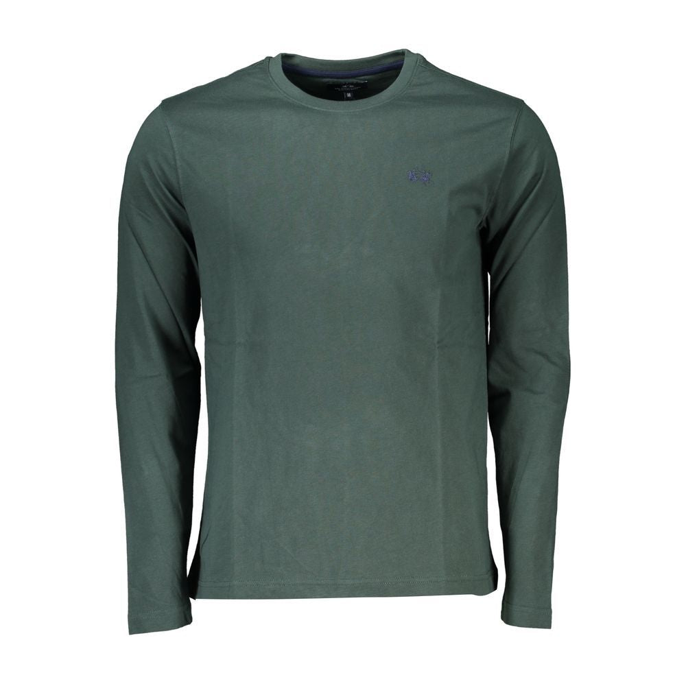 La Martina Βαμβακερό Μακρυμάνικο T-Shirt Bicolor σε Πράσινο