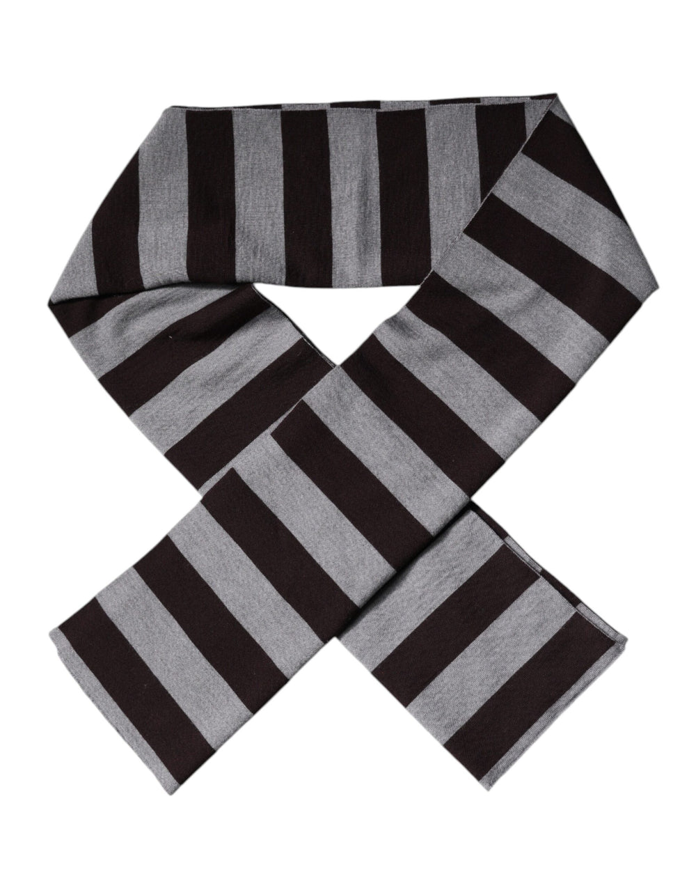Dolce & Gabbana 100% Virgin Wool Neck Wrap Scarf in Black and Grey