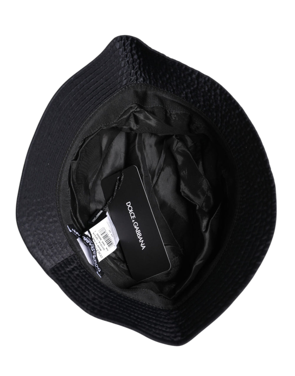 Dolce & Gabbana 100% Cotton Wide Brim Bucket Hat in Black