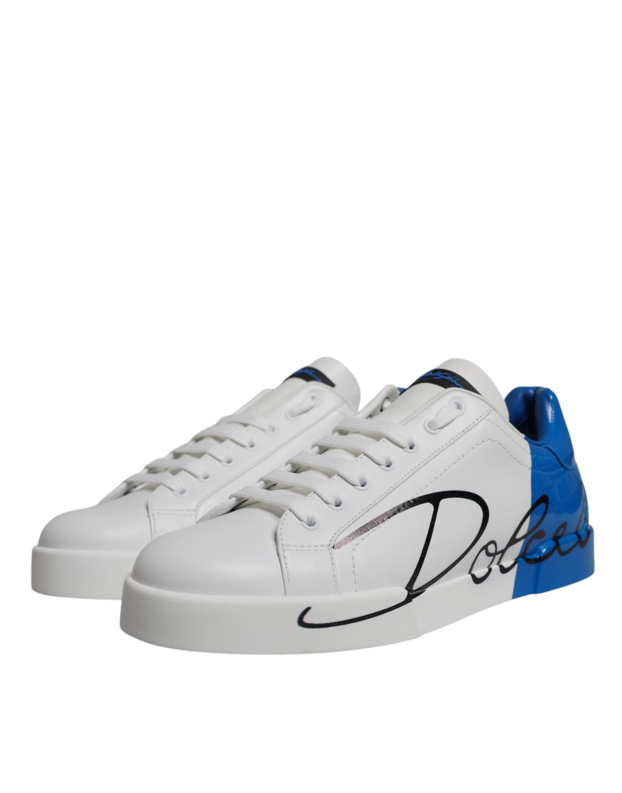 Dolce & Gabbana Sneakers από Δέρμα Μοσχαριού σε Λευκό και Μπλε