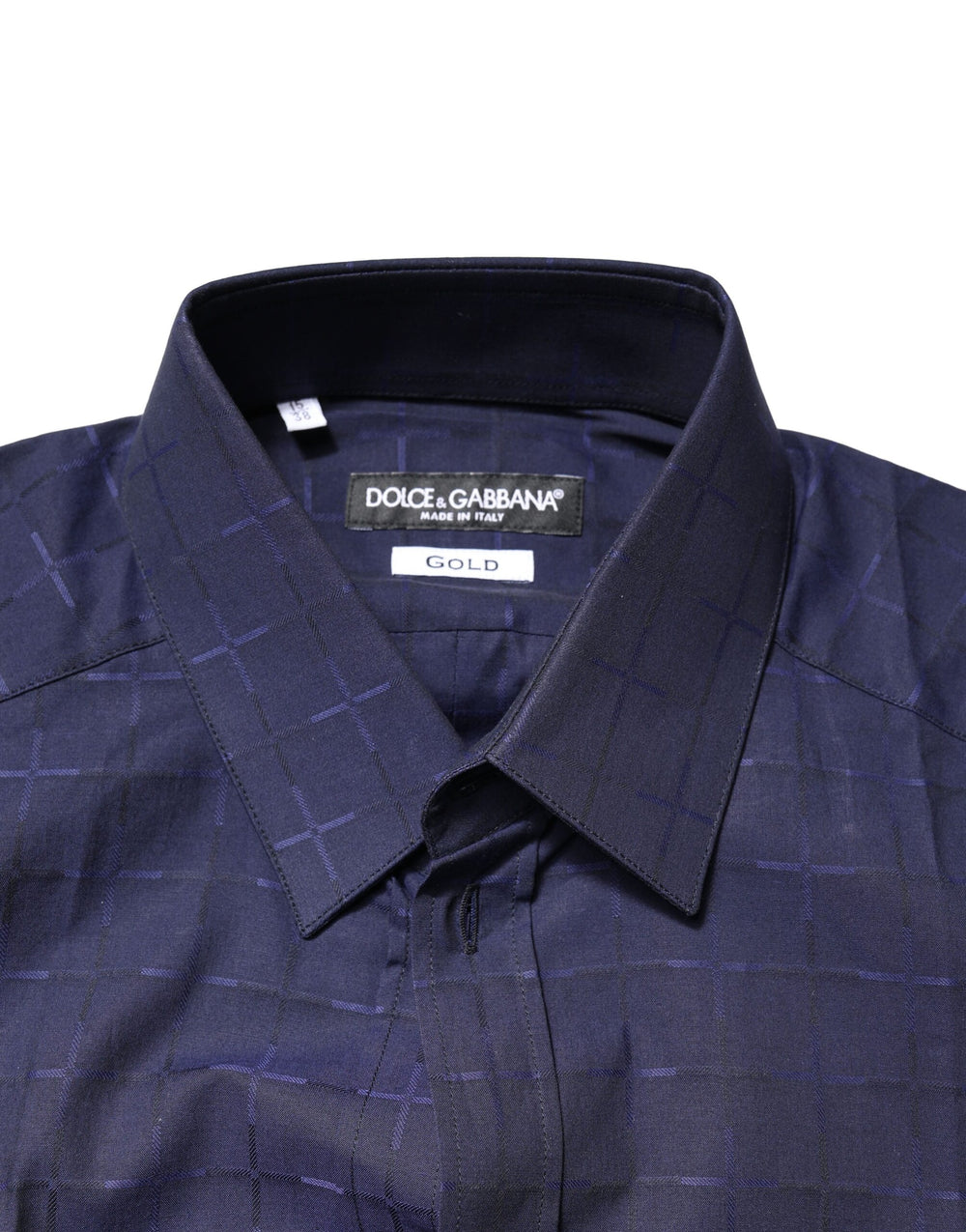 Dolce & Gabbana GOLD Cotton Dress Shirt in Blue Check Tartan
