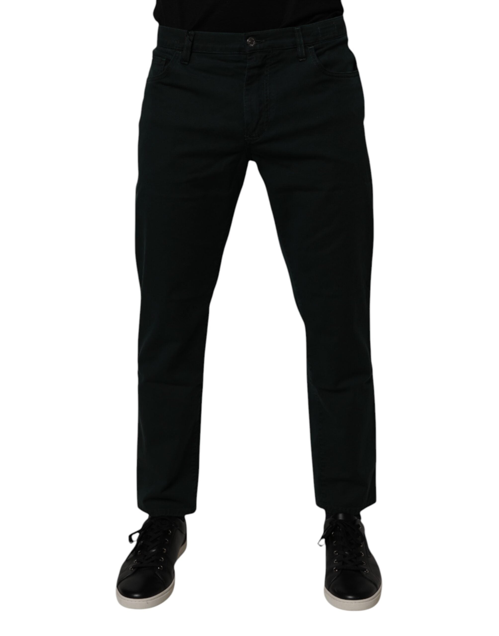 Dolce & Gabbana Βαμβακερά Loose Jeans σε Σκούρο Πράσινο