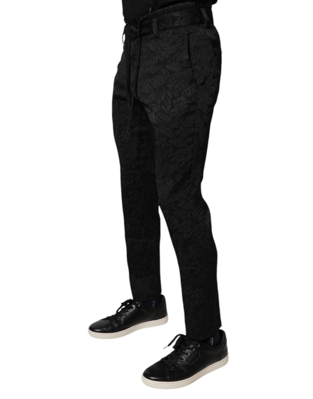 Dolce & Gabbana Brocade Skinny Dress Trousers in Black