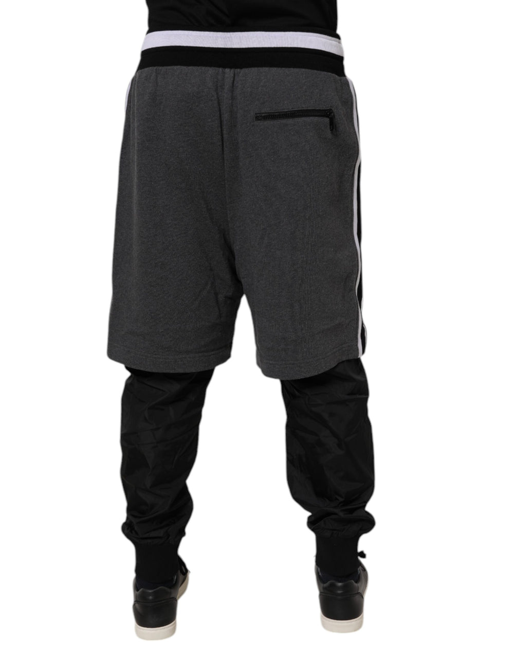 Dolce & Gabbana Cotton-Nylon Sweatpants in Black and Grey
