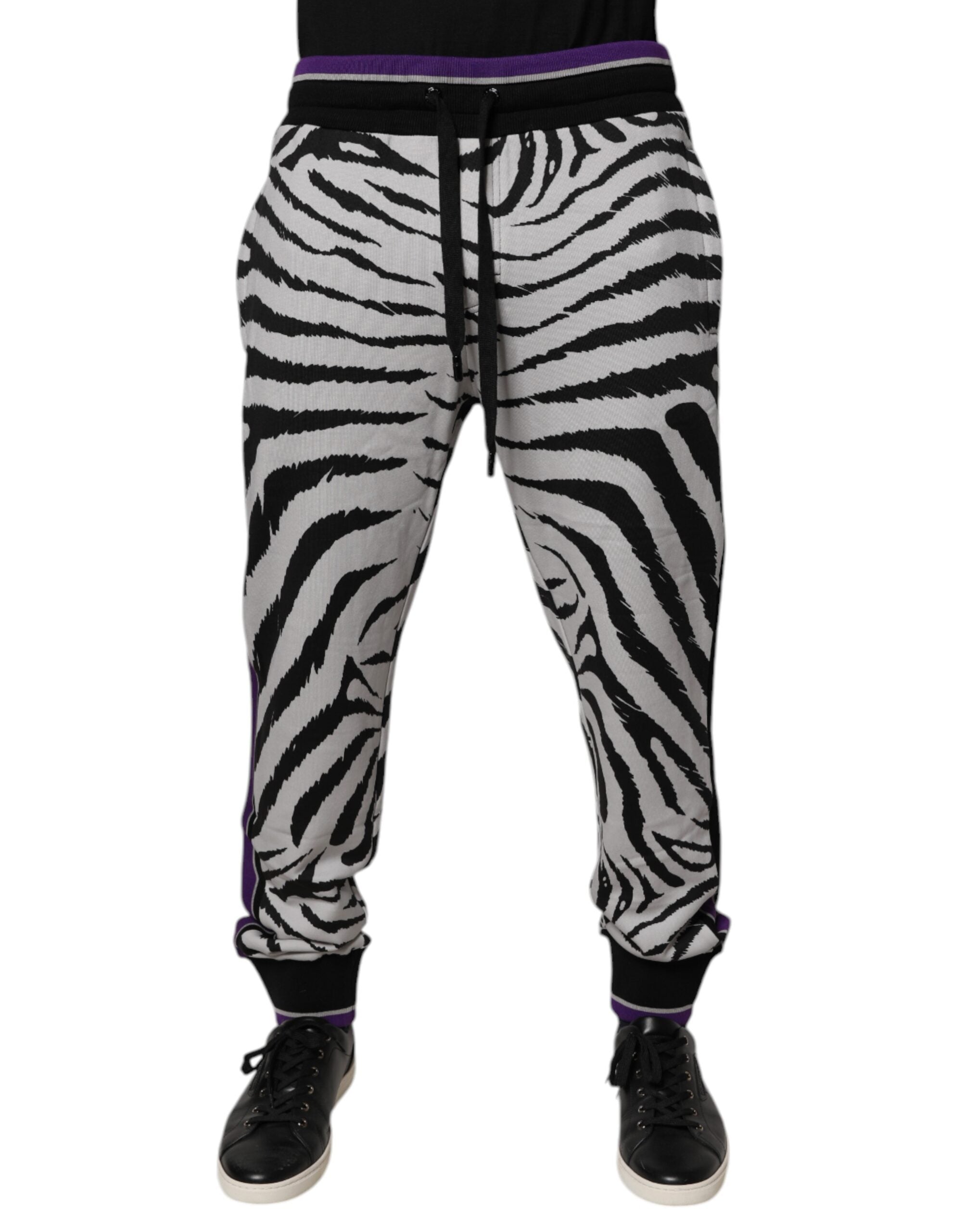 Dolce & Gabbana Cotton Jogger Sweatpants in Black and White Zebra mens luxury fashion - Mens Edit