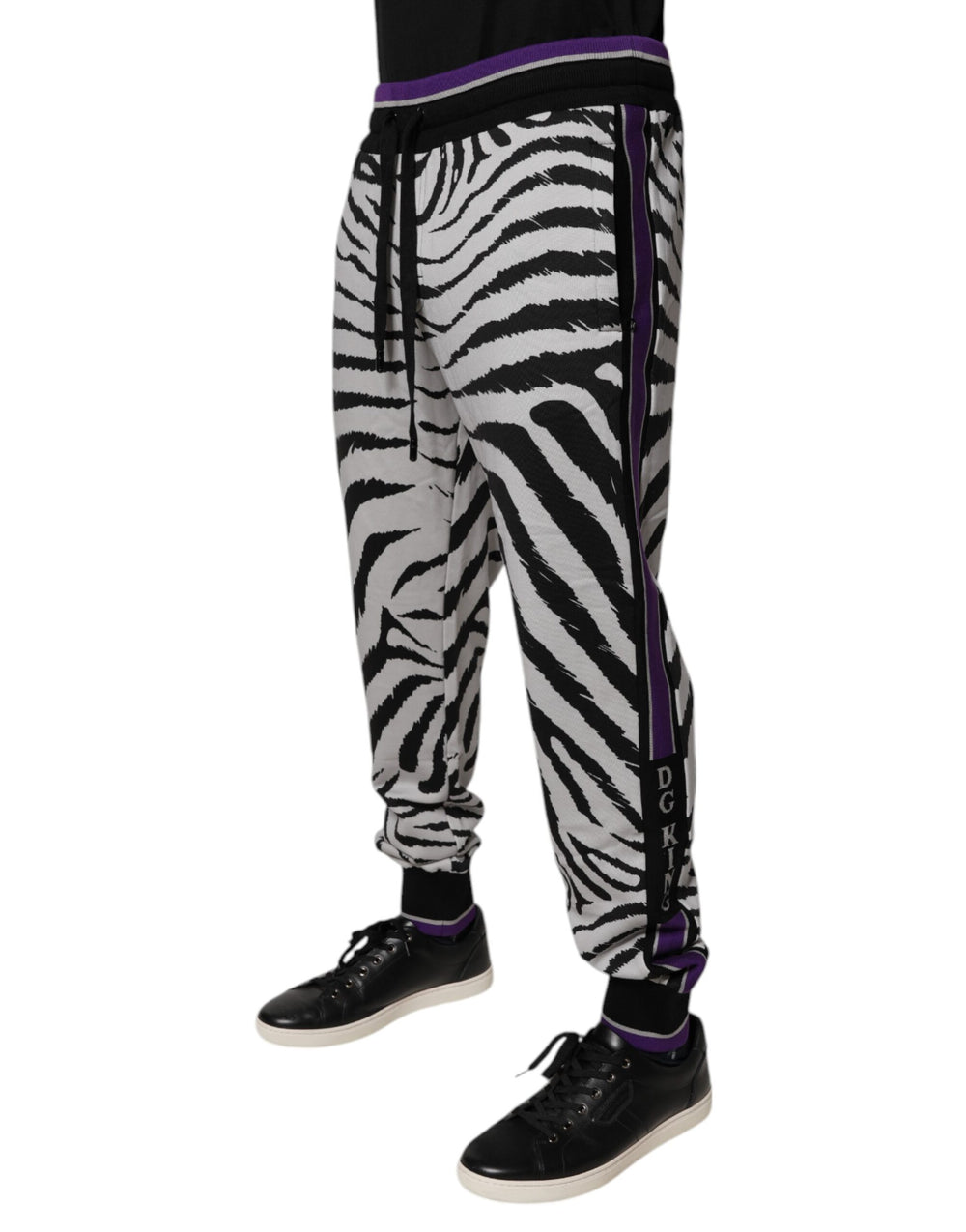 Dolce & Gabbana Βαμβακερό Jogger Sweatpants σε Μαύρο και Λευκό