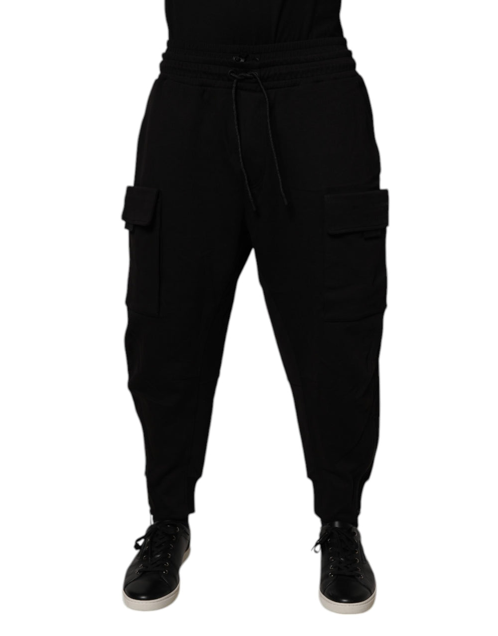 Black Cotton Men Cargo Jogger Sweatpants Pants mens luxury fashion - Mens Edit