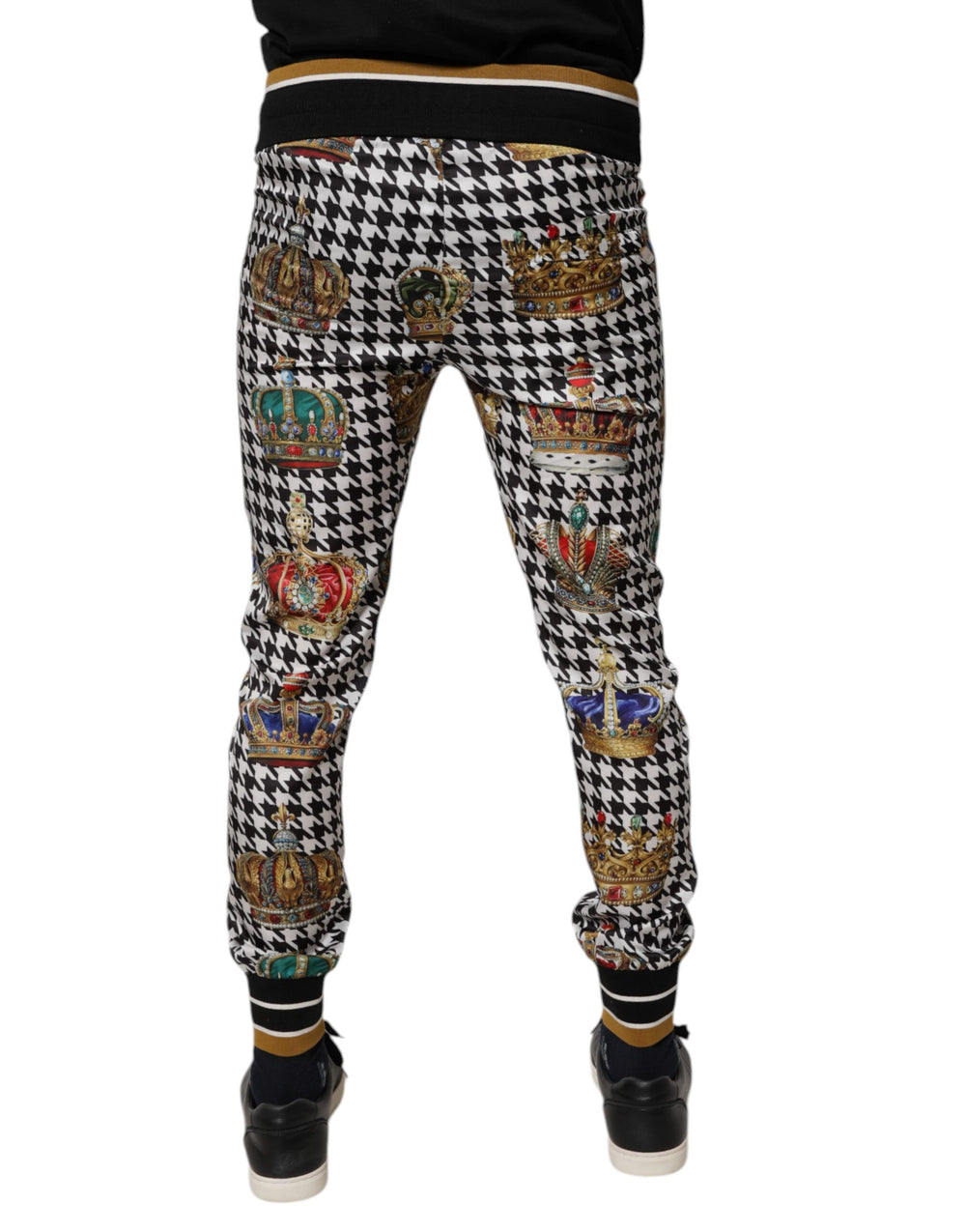 Dolce & Gabbana Houndstooth Crown Print Sweatpants in Multicolor