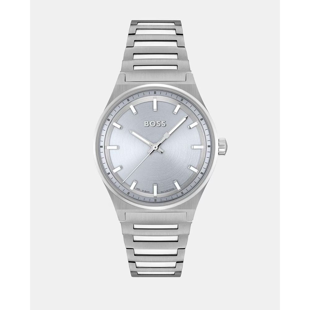 Silver Stainless Steel Dress Watch mens luxury fashion - Mens Edit
