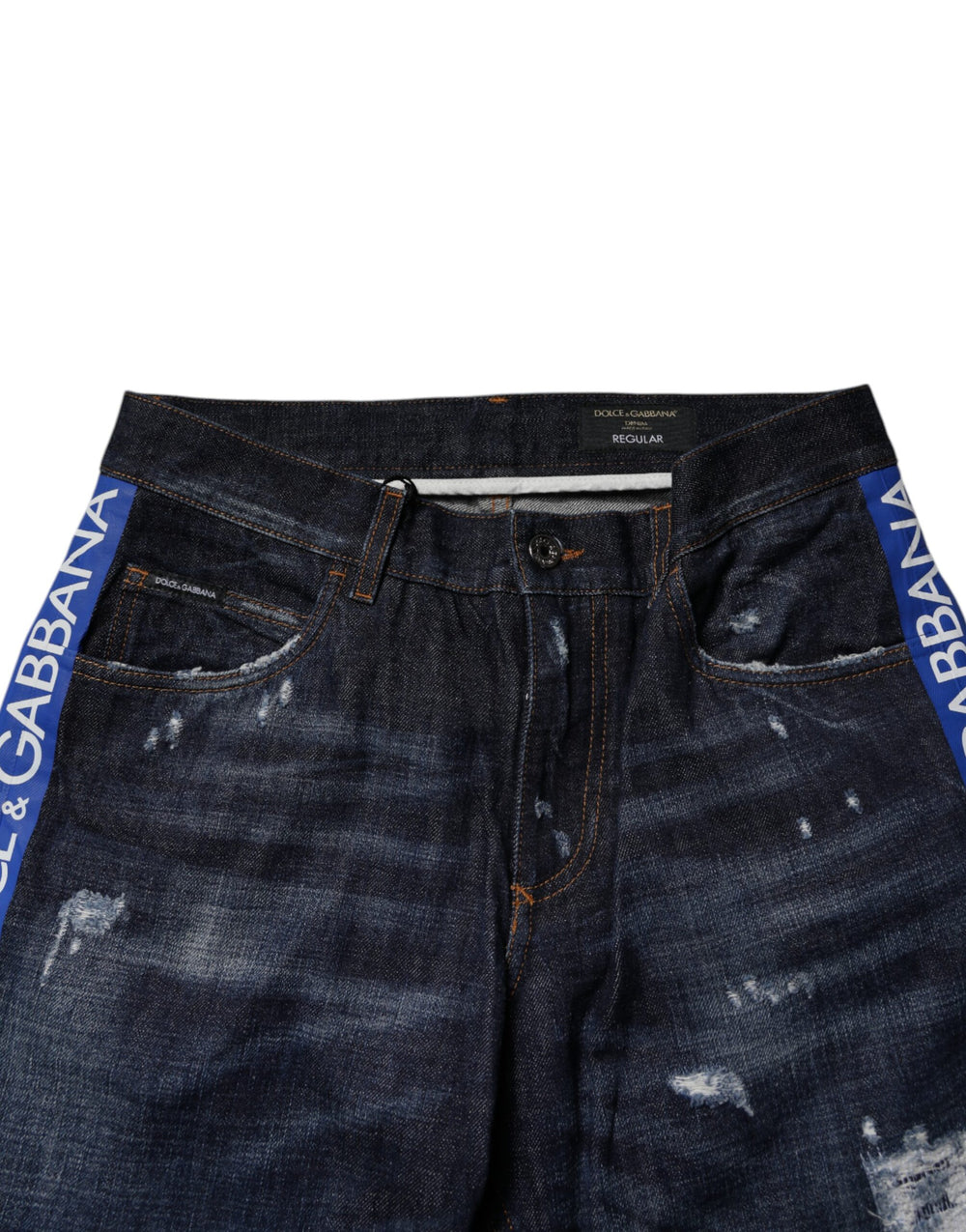 Dolce & Gabbana Cotton Skinny Denim Jeans in Dark Blue