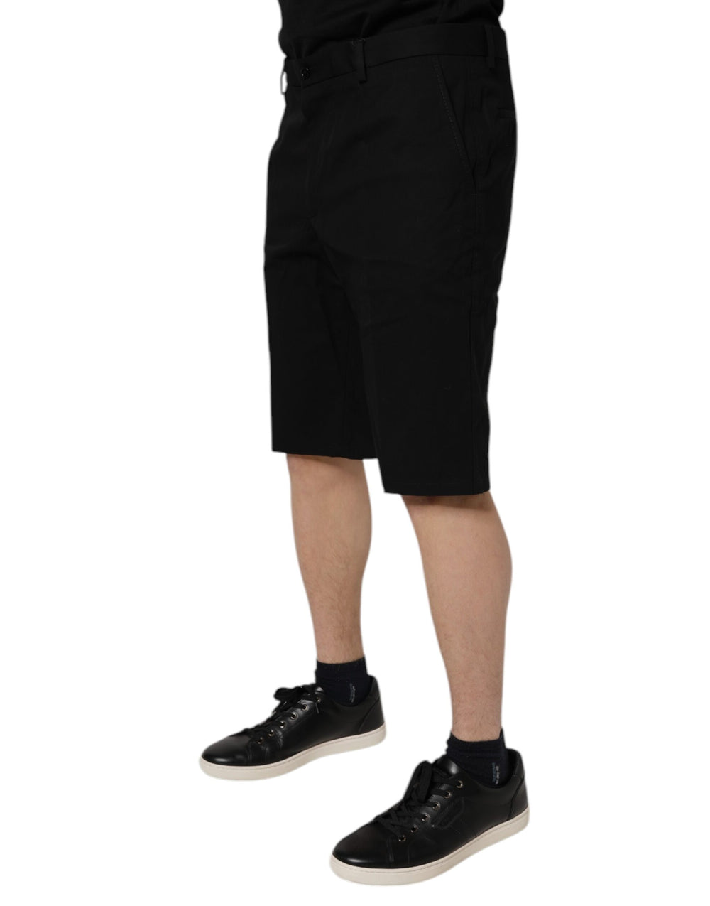 Dolce & Gabbana Cotton Stretch Bermuda Shorts in Black